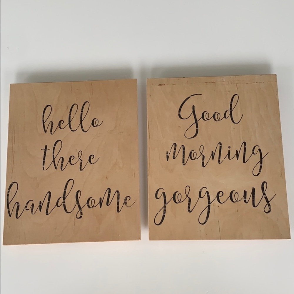 2 wooden signs